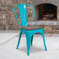 Metal/Wood Colorful Restaurant Chairs