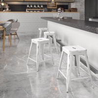 Kai - Industrial Dining Counter Stool - White