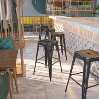 Kai - Industrial Dining Bar Stool - Black