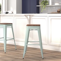 Metal/Wood Colorful Restaurant Barstools
