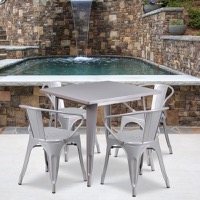 Grady - Table and Chair Set - Silver