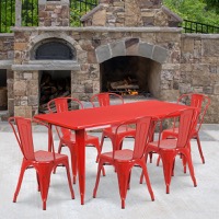 Gilbert - Table and Chair Set - Red
