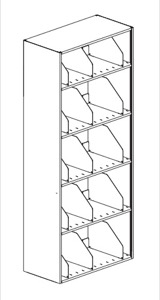 Heavy Duty Shelving 36"W x 36"D x 86"H 5-Tier Starter Dual Sided Unit w/ 3 Dividers per Shelf