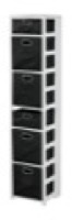 Flip Flop 67" Square Folding Bookcase with Folding Fabric Bins - White/Black