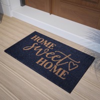 Harbold - Contemporary 18" x 30" Home Sweet Home Coir Entryway Doormat - Navy