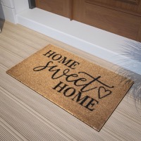 Harbold - Contemporary 18" x 30" Home Sweet Home Coir Entryway Doormat - Natural