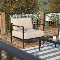 Lea - Modern Indoor/Outdoor Patio Dining Chair - Beige