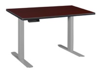 Esteem 48" Height Adjustable Power Desk - Mahogany/Grey