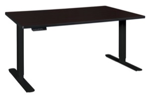 Esteem 60" Height Adjustable Power Desk - Mocha Walnut 