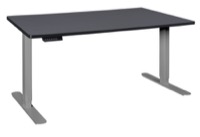 Esteem 72" Height Adjustable Power Desk - Grey/Grey