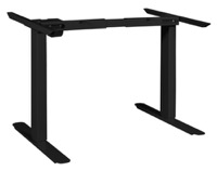 Esteem Height Adjustable Power Base Left for 48-72" Table Tops - Black