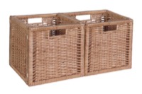Niche Cubo Set of 2 Full-Size Foldable Wicker Storage Basket - Natural