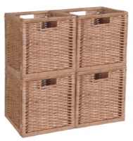 Niche Cubo Set of 4 Full-Size Foldable Wicker Storage Basket - Natural