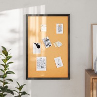 Camden - Commercial Rustic 24" x 36" Wall Mount Cork Display Board - Black