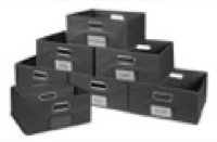 Niche Cubo Set of 12 Half-Size Foldable Fabric Storage Bins - Grey