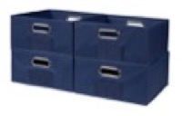 Niche Cubo Set of 4 Half-Size Foldable Fabric Storage Bins - Blue