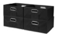 Niche Cubo Set of 4 Half-Size Foldable Fabric Storage Bins - Black