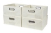 Niche Cubo Set of 4 Half-Size Foldable Fabric Storage Bins - Natural