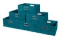 Niche Cubo Set of 6 Half-Size Foldable Fabric Storage Bins - Teal