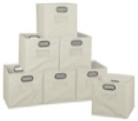 Niche Cubo Set of 12 Foldable Fabric Storage Bins - Natural