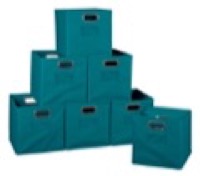 Niche Cubo Set of 12 Foldable Fabric Storage Bins - Teal