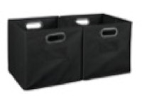 Niche Cubo Set of 2 Foldable Fabric Storage Bins - Black