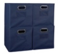 Niche Cubo Set of 4 Foldable Fabric Storage Bins - Blue