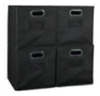 Niche Cubo Set of 4 Foldable Fabric Storage Bins - Black