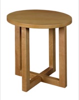 Chloe 21" Round End Table - Medium Oak
