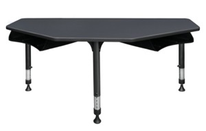 I-Promise 60" 2 Student Desk with Book Storage - Grey