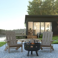 Outdoor Bundle - Adirondack Chairs, Fire Pit