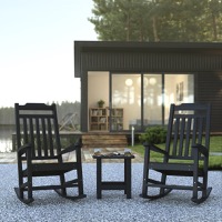 Winston - Indoor/Outdoor Rocking Chairs & Side Table - Black