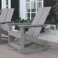 Finn - Modern Adirondack Rocking Chair for Indoor/Outdoor Use - Gray