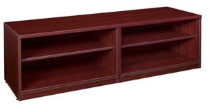 Legacy Double Open Shelf Low Credenza - Mahogany