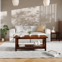 Jasper - Farmhouse Style Coffee Table & X-Frame Design - Walnut