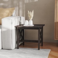 Jasper - Farmhouse Style End Table & X-Frame Design - Dark Gray