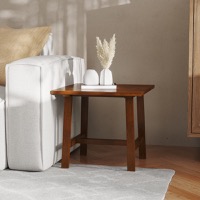 Eli - Farmhouse Trestle Style End Table - Walnut
