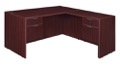 Legacy 60" Double Pedestal L-Desk with 47" Return - Mahogany