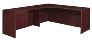 Legacy 71" Single Pedestal Left Corner Credenza - Mahogany