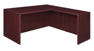 Legacy 60" L-Desk Shell with 47" Return Shell - Mahogany