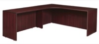 Legacy 71" Left Corner Credenza Shell with 47" Return Shell - Mahogany