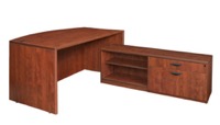 Legacy 71" Hi-Low Bow Front L-Desk Shell - Cherry