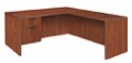 Legacy 66" Single Pedestal L-Desk with 47" Return - Cherry