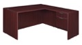 Legacy 71" Single Pedestal L-Desk with 47" Return - Mahogany