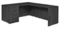 Legacy 60" Single Full Pedestal L-Desk with 47" Return - Ash Grey