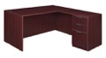 Legacy 71" Single Full Pedestal L-Desk with 47" Return - Mahogany