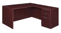 Regency Legacy 71 x 82 in. L Desk with Single Full Pedestal Drawer Unit- Mahogany