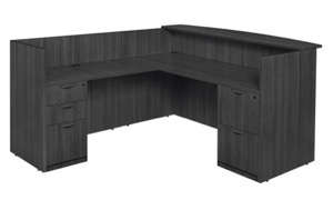 Legacy Double Full Pedestal Reception Desk - Ash Grey