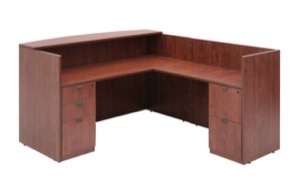Legacy Double Full Pedestal Reception Desk - Cherry