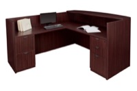 Regency Legacy Reception Desk with Full Pedestal File Cabinet- Mahogany
